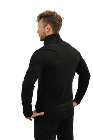 CAMA Miesten Half zipper pitkähihainen, musta