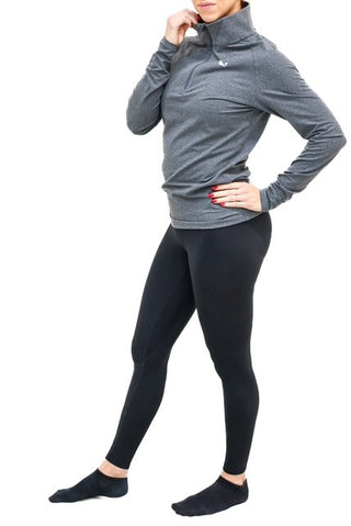 CAMA Naisten Half zip pitkähihainen, harmaa